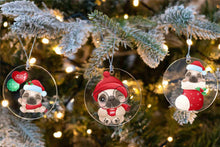 Load image into Gallery viewer, Merry Pug Christmas Tree Ornaments-Christmas Ornament-Christmas, Dogs, Pug-10