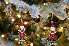 Load image into Gallery viewer, Merry Santa Pug Christmas Tree Ornaments-Christmas Ornament-Christmas, Dogs, Pug-5