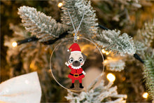 Load image into Gallery viewer, Merry Santa Pug Christmas Tree Ornaments-Christmas Ornament-Christmas, Dogs, Pug-7