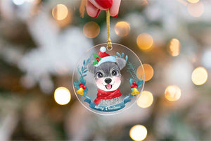 Merry Schnauzer Christmas Tree Ornament-Christmas Ornament-Christmas, Dogs, Schnauzer-Transparent-2