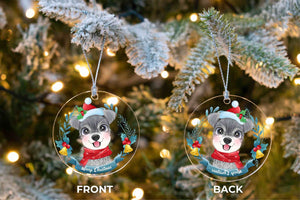 Merry Schnauzer Christmas Tree Ornament-Christmas Ornament-Christmas, Dogs, Schnauzer-6