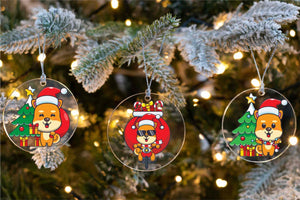 Merry Shiba Inu Christmas Tree Ornaments - 12 Designs-Christmas Ornament-Christmas, Dogs, Shiba Inu-1