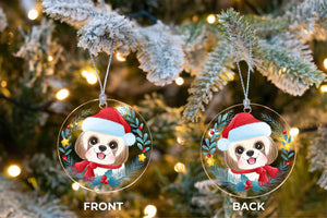 Merry Shih Tzu Christmas Tree Ornament-Christmas Ornament-Christmas, Dogs, Shih Tzu-6