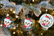 Load image into Gallery viewer, Merry Shih Tzu Christmas Tree Ornament-Christmas Ornament-Christmas, Dogs, Shih Tzu-1
