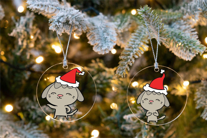 Merry Weimaraner Christmas Tree Ornaments-Christmas Ornament-Christmas, Dogs, Weimaraner-1