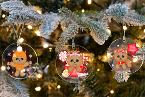 Merry Yorkshire Terrier Christmas Tree Ornaments-Christmas Ornament-Christmas, Dogs, Yorkshire Terrier-8