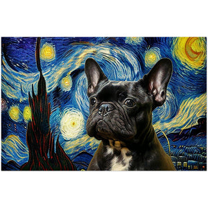 Milky Way Black French Bulldog Wall Art Poster-Print Material-Dog Art, Dogs, French Bulldog, Home Decor, Poster-28x43 cm / 11x17″-3