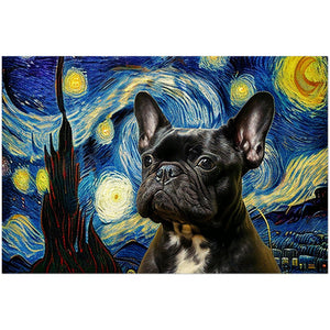 Milky Way Black French Bulldog Wall Art Poster-Print Material-Dog Art, Dogs, French Bulldog, Home Decor, Poster-30x45 cm / 12x18″-9