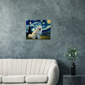 Milky Way Samoyed Wall Art Poster-Print Material-Dog Art, Dogs, Home Decor, Poster, Samoyed-2