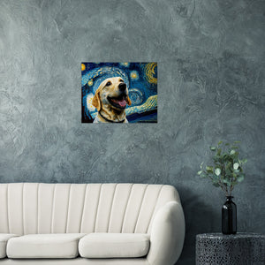 Milky Way Yellow Labrador Wall Art Poster-Print Material-Dog Art, Dogs, Home Decor, Labrador, Poster-2
