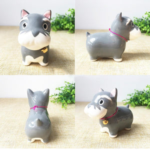 Image of a cutest Schnauzer ornament in different shapes, made of ceramic