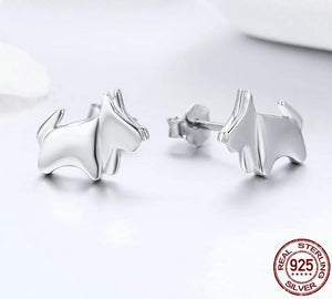 Mini Schnauzer Love Silver EarringsEarring