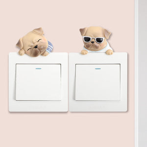 Mischievous Pugs 3D Wall Stickers-Home Decor-Dogs, Home Decor, Pug, Wall Sticker-8