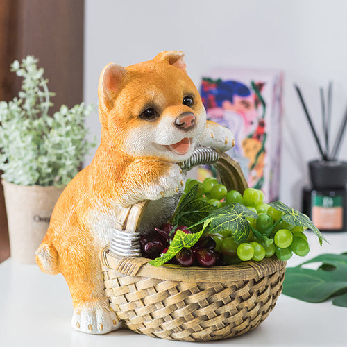 Most Helpful Shiba Inu Large Desktop Organiser-Home Decor-Bathroom Decor, Dogs, Home Decor, Shiba Inu, Statue-Shiba Inu-1