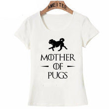 Load image into Gallery viewer, Image of pug t-shirt in the super cute black and white mother of Pugs design
