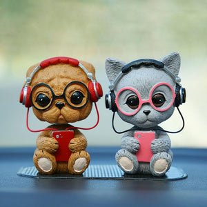 Music Pug and Friends Car BobbleheadsCar Accessories