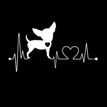 Load image into Gallery viewer, My Heart Beats Chihuahua Vinyl Car Stickers-Car Accessories-Car Accessories, Car Sticker, Chihuahua, Dogs-White-2 pcs-2