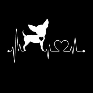 My Heart Beats Chihuahua Vinyl Car Stickers-Car Accessories-Car Accessories, Car Sticker, Chihuahua, Dogs-White-2 pcs-2