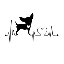 Load image into Gallery viewer, My Heart Beats Chihuahua Vinyl Car Stickers-Car Accessories-Car Accessories, Car Sticker, Chihuahua, Dogs-Black-2 pcs-3