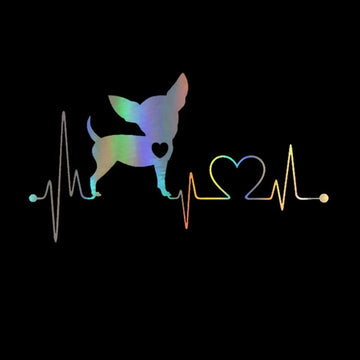 My Heart Beats Chihuahua Vinyl Car Stickers 360x