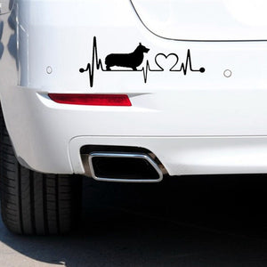 My Heart Beats Corgi Vinyl Car Stickers-Car Accessories-Car Accessories, Car Sticker, Corgi, Dogs-4