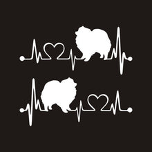 Load image into Gallery viewer, My Heart Beats Pomeranian Vinyl Car Stickers-Car Accessories-Car Accessories, Car Sticker, Dogs, Pomeranian-White-2 Pcs-3