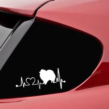 Load image into Gallery viewer, My Heart Beats Pomeranian Vinyl Car Stickers-Car Accessories-Car Accessories, Car Sticker, Dogs, Pomeranian-White-1 Pc-4