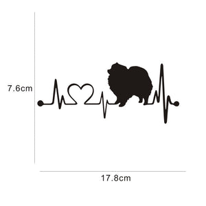 My Heart Beats Pomeranian Vinyl Car Stickers-Car Accessories-Car Accessories, Car Sticker, Dogs, Pomeranian-5