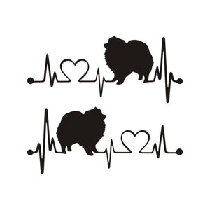 My Heart Beats Pomeranian Vinyl Car Stickers-Car Accessories-Car Accessories, Car Sticker, Dogs, Pomeranian-Black-2 Pcs-7
