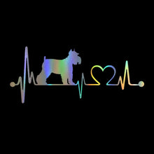 Load image into Gallery viewer, My Heart Beats Schnauzer Vinyl Car Stickers-Car Accessories-Car Accessories, Car Sticker, Dogs, Schnauzer-Reflective Rainbow-1 pc-1