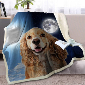 My Sun, My Moon, My Boxer Love Warm Blanket - Series 1-Blanket-Blankets, Boxer, Dogs, Home Decor-Cocker Spaniel - Smiling-Medium-11