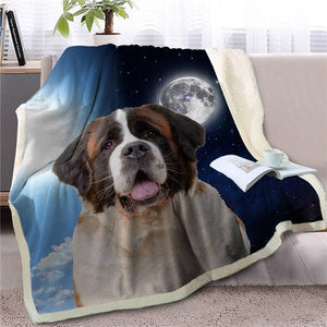 My Sun, My Moon, My Boxer Love Warm Blanket - Series 1-Blanket-Blankets, Boxer, Dogs, Home Decor-Saint Bernard-Medium-12