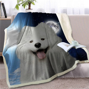 My Sun, My Moon, My Boxer Love Warm Blanket - Series 1-Blanket-Blankets, Boxer, Dogs, Home Decor-Samoyed-Medium-13