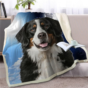 My Sun, My Moon, My Boxer Love Warm Blanket - Series 1-Blanket-Blankets, Boxer, Dogs, Home Decor-Bernese Mountain Dog-Medium-15