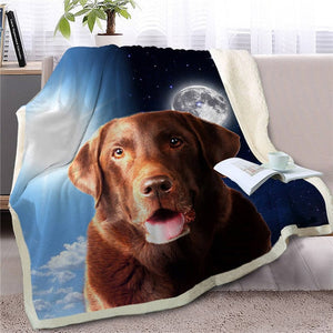 My Sun, My Moon, My Chocolate Labrador Love Warm Blanket - Series 2-Blanket-Blankets, Chocolate Labrador, Dogs, Home Decor, Labrador-Labrador - Chocolate-Medium-1