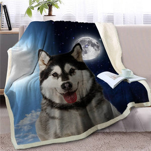 My Sun, My Moon, My French Bulldog Love Warm Blanket - Series 1-Blanket-Blankets, Dogs, French Bulldog, Home Decor-Siberian Husky-Medium-26