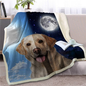 My Sun, My Moon, My French Bulldog Love Warm Blanket - Series 1-Blanket-Blankets, Dogs, French Bulldog, Home Decor-Labrador - Yellow-Medium-8