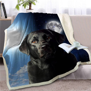 My Sun, My Moon, My Jack Russell Terrier Love Warm Blanket - Series 1-Blanket-Blankets, Dogs, Home Decor, Jack Russell Terrier-Labrador - Black-Medium-17