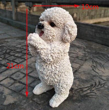Load image into Gallery viewer, Image of the size of super cute namaste Maltese garden statue