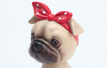Load image into Gallery viewer, Image of a nodding girl Pug bobblehead close view