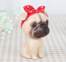 Load image into Gallery viewer, Image of a nodding girl Pug bobblehead