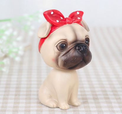 Creative Bobble Head Dog Puppy Figurine Nodding Heads Dog Toy Car Decoration, Size: 17.5x8.5x9cm, Brown