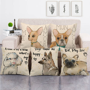 Not a Home without My Poodle Cushion Cover-Home Decor-Cushion Cover, Dogs, Home Decor, Poodle-2