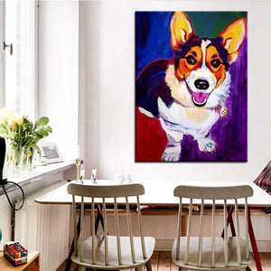Oil Painting Corgi Canvas Print Poster-Home Decor-Corgi, Dogs, Home Decor, Poster-10