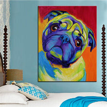 Load image into Gallery viewer, Image of Pug poster on the wall in the curious Pug design
