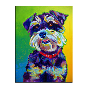 Oil Painting Schnauzer Canvas Print Poster-Home Decor-Dogs, Home Decor, Poster, Schnauzer-9