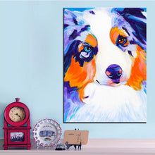 Load image into Gallery viewer, Oil Portrait Australian Shepherd Canvas Print Posters-Home Decor-Australian Shepherd, Dogs, Home Decor, Poster-10