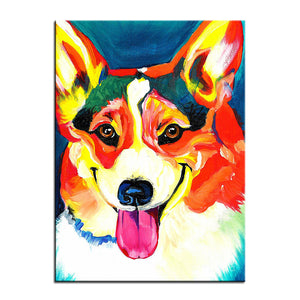 Oil Portrait Corgi Canvas Print Poster-Home Decor-Corgi, Dogs, Home Decor, Poster-8X12-2