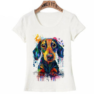Paint Your Dachshund Love Womens T Shirt-Apparel-Apparel, Dachshund, Dogs, Shirt, T Shirt, Z1-S-2