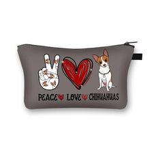Load image into Gallery viewer, Peace, Love and Chihuahuas Multipurpose Pouch-Accessories-Accessories, Bags, Chihuahua, Dogs-2